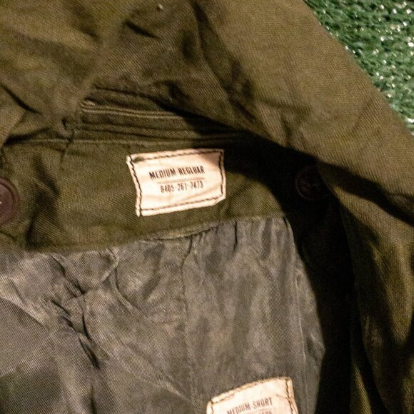 VINTAGE US ARMY OG-107 OVERCOAT MENS MILITARY JACKET HUNTER GREEN SIZE MEDIUM - Picture 2 of 9